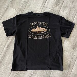 Black Graphic Tee with Motivational Print